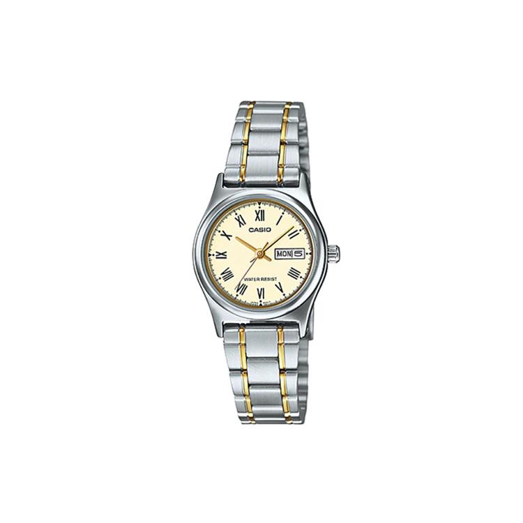 Casio СТАНДАРТные Часы с Кварцевым Механизмом и Стальным Ремешком Женские Часы Серебристый Циферблат LTP-V006SG-9B