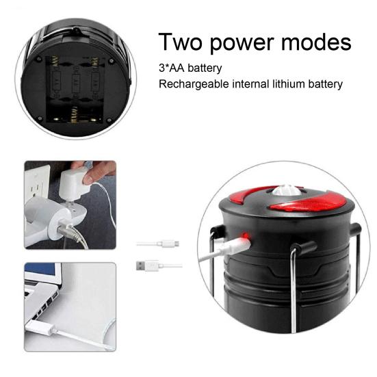 Светодиодный фонарь для кемпинга, наружный, перезаряжаемый, аккумуляторный, аварийный фонарь 2-в-1, ручной телескопический фонарь для кемпинга