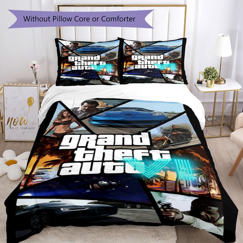 Grand Theft Auto Comforter Cover Set Design for Living Room Lightweight Christmas Gift