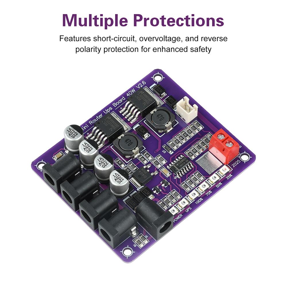 UPS Router Uninterruptible Power Supply Board 40W Battery Charging Board 12.6V Power Module For Continuous Power Supply
