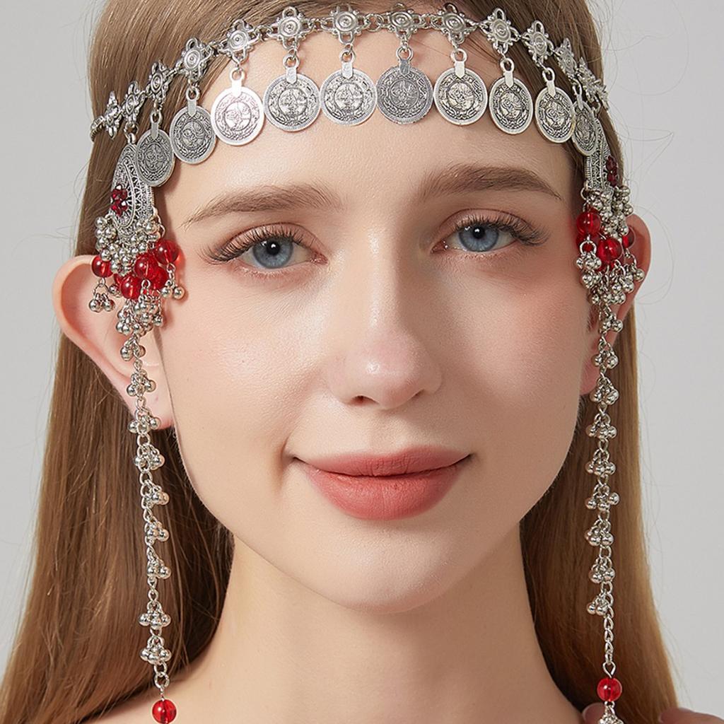 Ретро Повязка на Лоб с Монетами и Кисточками Boho Аксессуар для Волос для Женщин Уникальная Личность