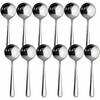 Hakaku Bouillon Spoons, 14.7cm, Set of 12, Stainless Steel, Dishwasher Safe, Commercial Use, Made In Japan