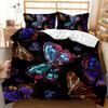 Butterfly Duvet Cover Set Oil Painting Yellow Blue Colour Animals Comforter Cover King Queen For Kid Girl Polyester Bedding Set