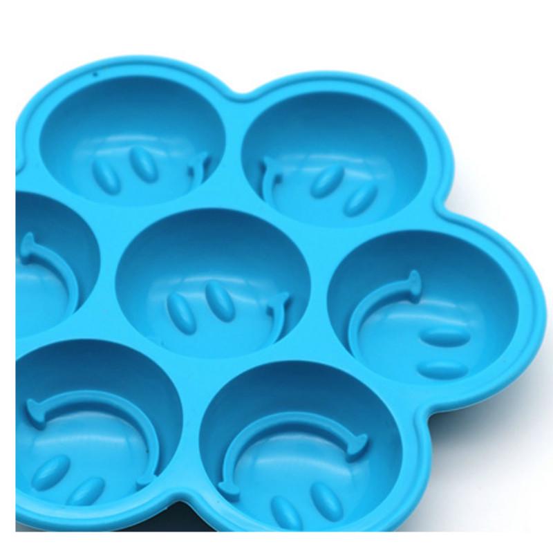 Силиконовый лоток для льда с 7 отверстиями, креативный смайлик, силиконовая форма для льда, силиконовая форма