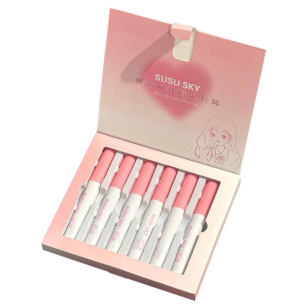 Lip Mud Set Matte Velvet Whitening Lip Glaze Long-lasting Makeup Lipstick