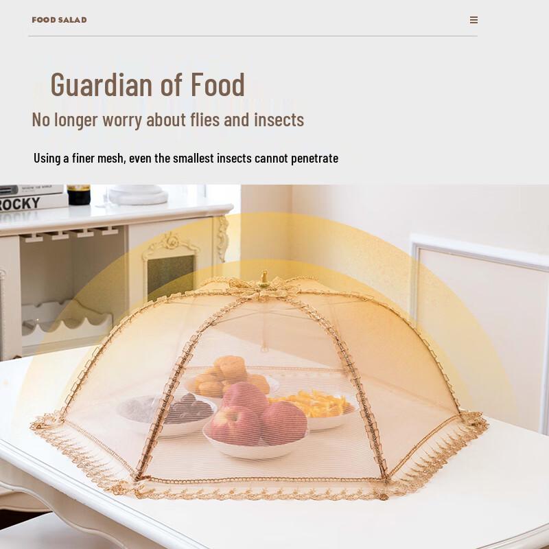 Embroidered Foldable Rectangular Food Cover