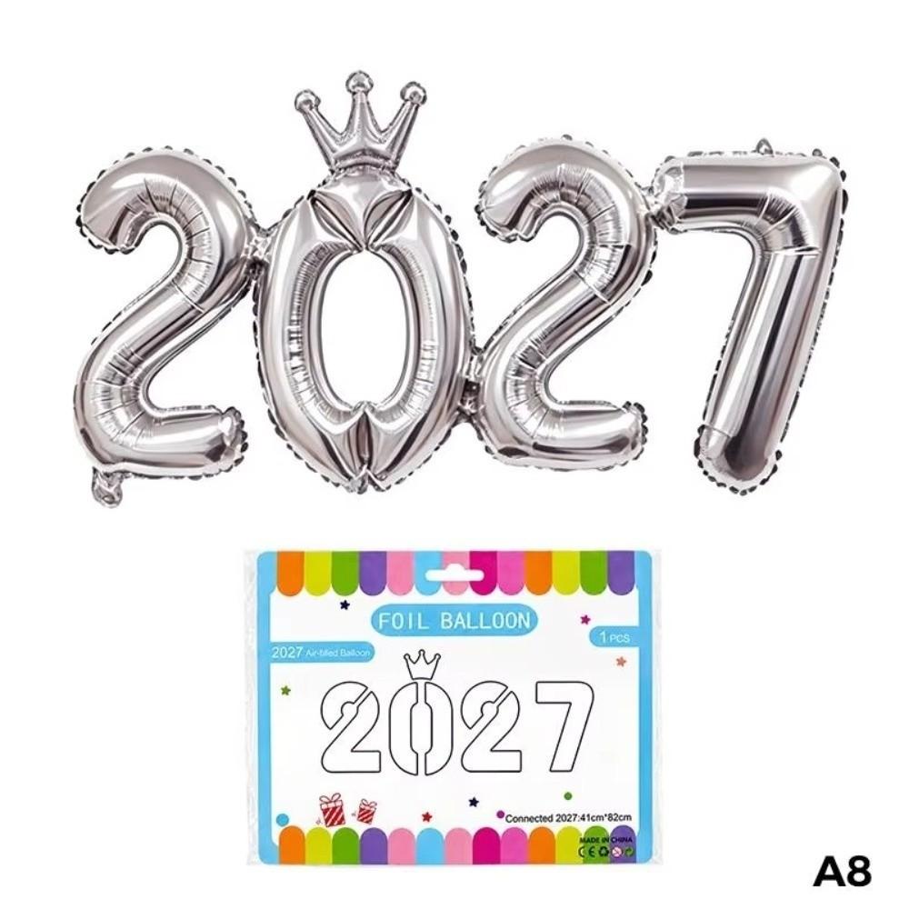 2027 Number Foil Balloons Gold Foil Digit Foil Balloon Crown Foil Balloon Celebration Events
