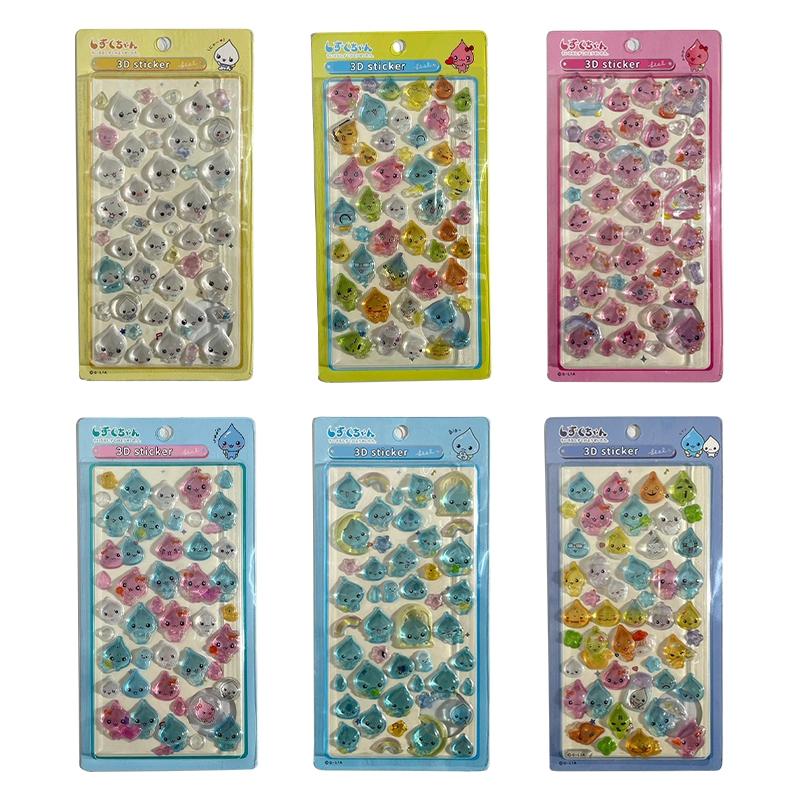 1-6pcs Tamagotchi 3D Crystal Stickers Waterdrop Cartoon Stickers Creative Gift Exchange Stickers Set Embossed Solid Stickers
