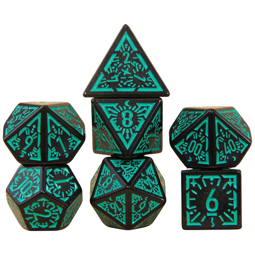 Набор многогранных кубиков DND, 7 шт. D4-D20, удивительные игровые кубики с гравировкой для сувенирных развлечений, ролевых игр, настольная игра