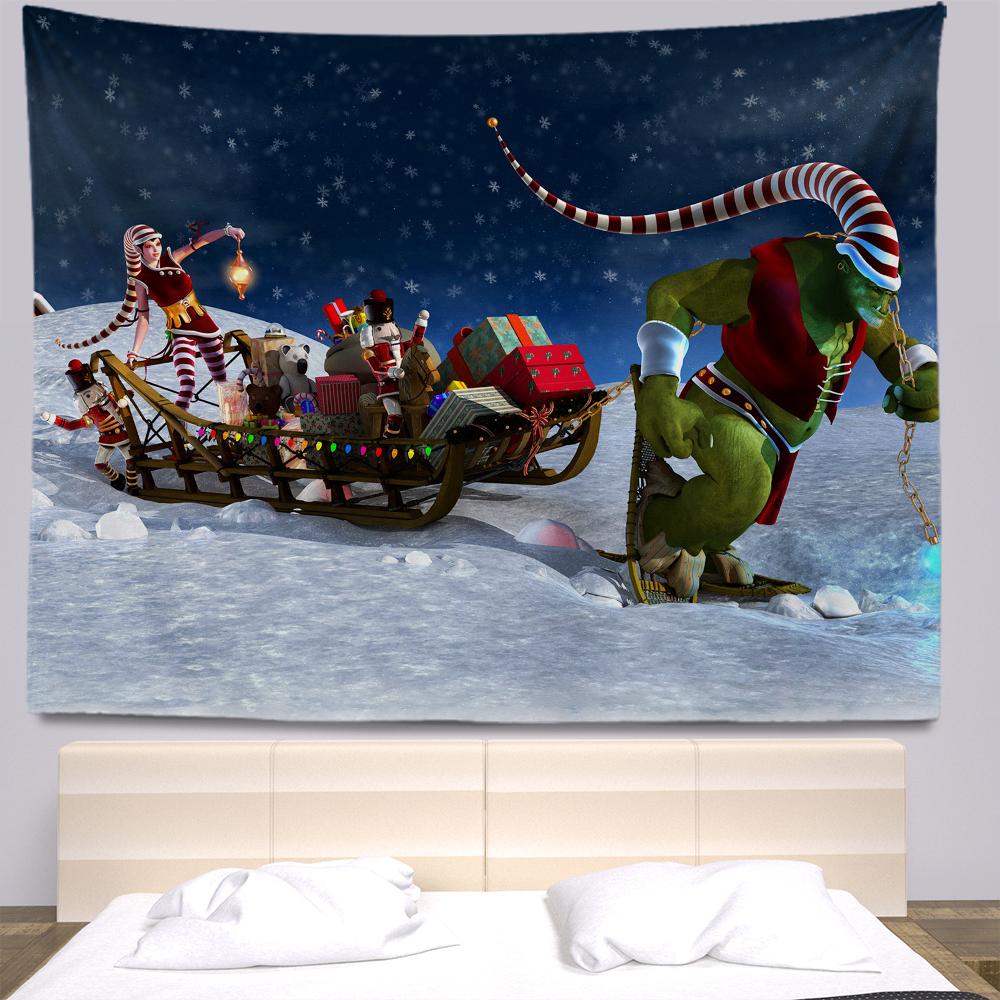 Домашний декор гобелен с рождественским принтом гобелен настенный в стиле бохо настенный декор в общежитии фон ткань Tapiz navideño