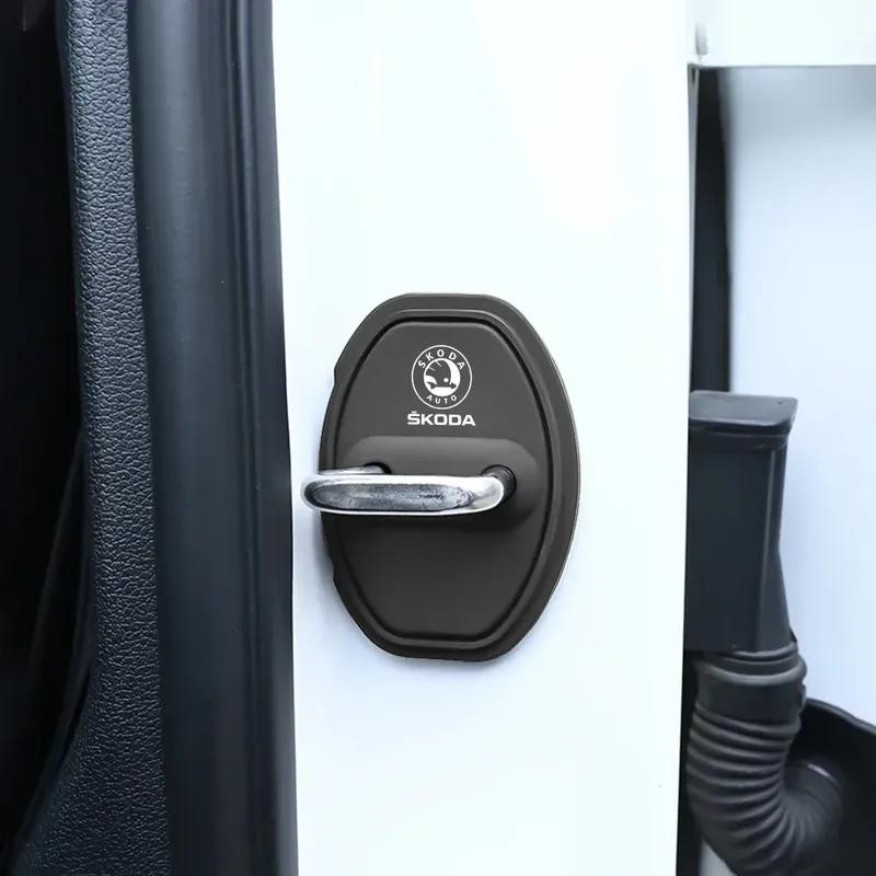 4 шт. Силиконовый защитный чехол на пряжку замка двери автомобиля для Skoda Octavia Yeti VRS Roomster Citigo Combi Visions Enyaq RS iV Deriv