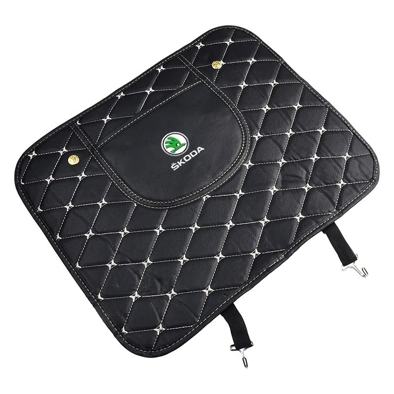Защитная накладка от ударов ногами для автомобиля, внутренняя из ПУ кожи, накладки для защиты спинки автосиденья для Skoda Octavia MK2 MK3 2 3 A7 Fabia Karoq Kodiaq Superb Rapid Kamiq
