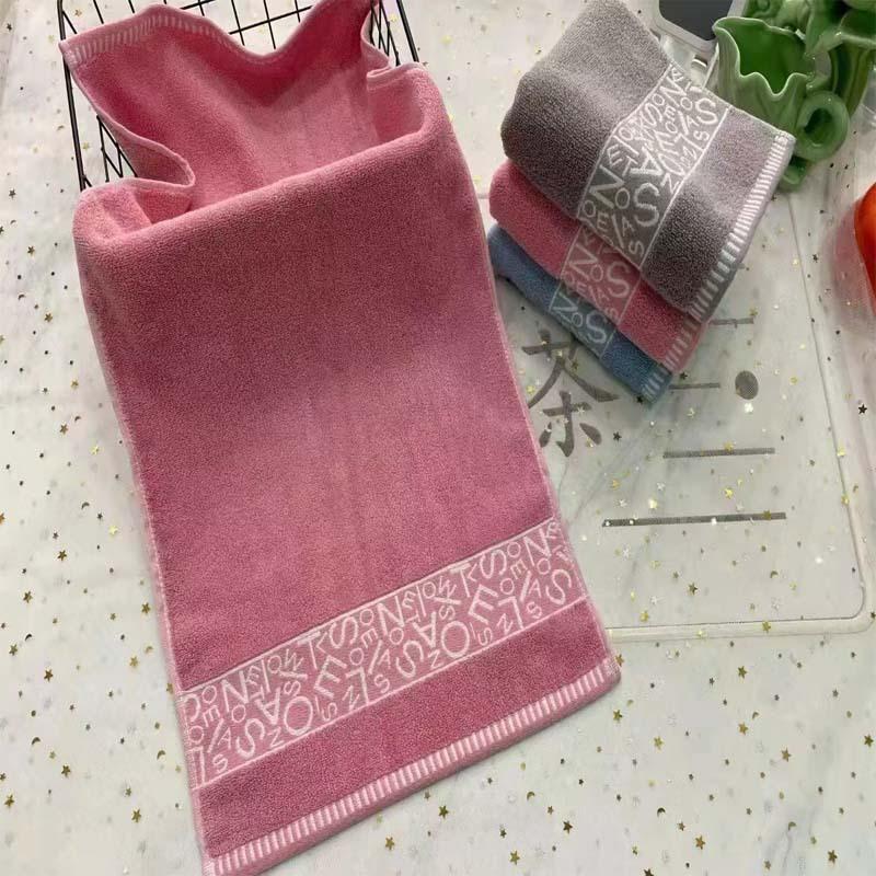 Pure cotton letter towel, cotton couple adult men and women face towel, bath household soft water absorption without hair loss