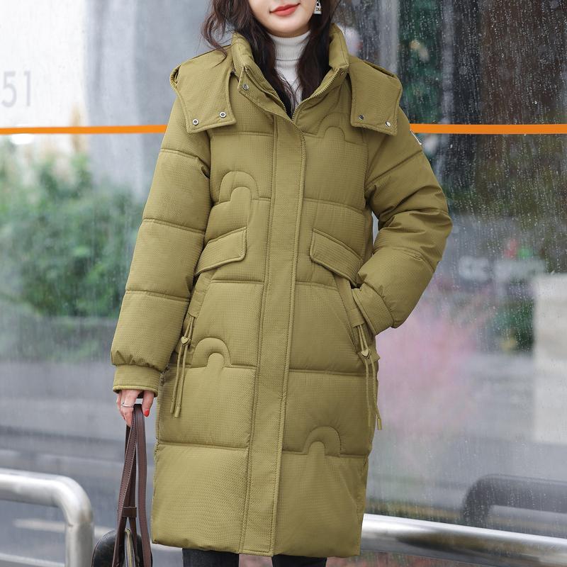Зимние длинные пальто для женщин, пальто с капюшоном, новая мода, плотная теплая женская парка, зимняя куртка в корейском стиле