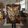 1Pc Classical Beasts Print Flannel Blanket, High quality Comfortable for All Seasons, Home Decor, Warmth and Comfort, Perfect for Christmas Gifts 21