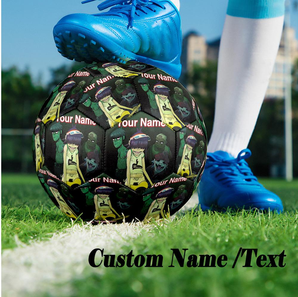 Custom Text Size 5 Soccer Ball, Standard Match Football For OutdoorGorillaz
