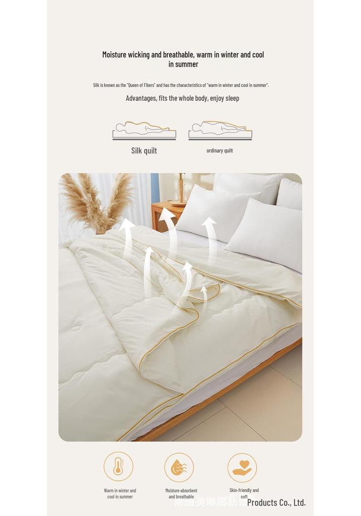 Crystal Home Textiles Шелковое одеяло из тутового шелка: Плотное весенне-осеннее одеяло для родителей и детей на молнии, Зимняя подарочная версия.