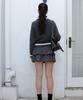 Dimanche Suede Ruffle Mini Skirt (Grey)