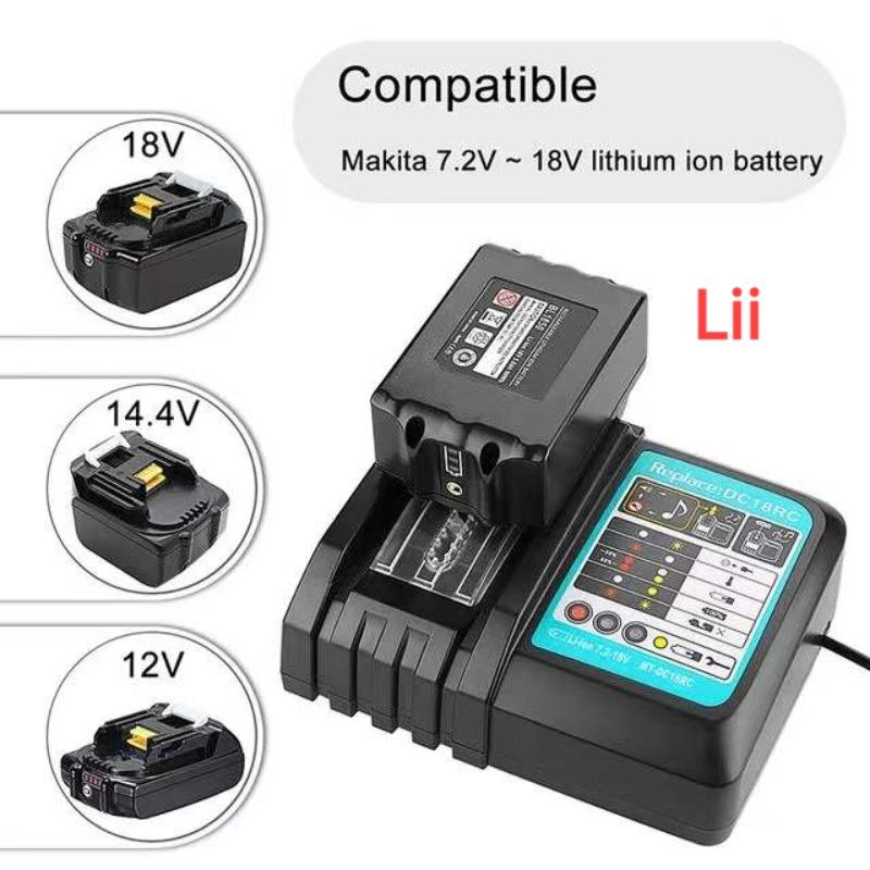 18V 20000mAh Rechargeable Power Tools Battery for Makita with LED Li-ion Replacement LXT BL1860B BL1860 BL1850+3A Charger