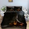 Halloween Horror Pumpkin King Queen Duvet Cover Night Witch Bedding Set Bat Moon Quilt Cover 2/3Pcs Polyester Comforter Cover