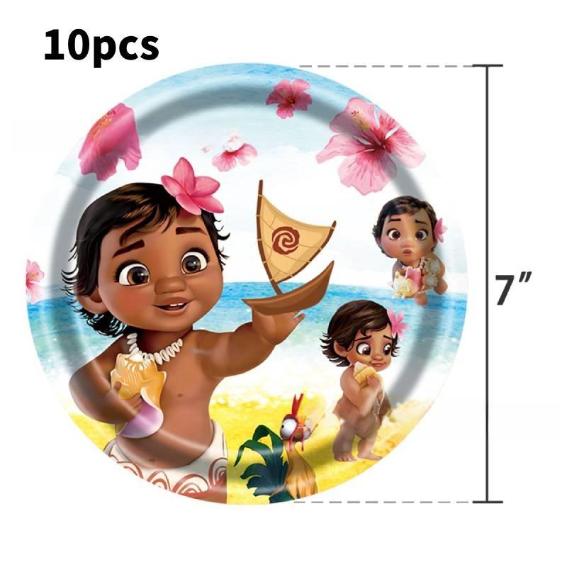 Набор праздничной посуды Моана Тарелки Салфетки Столовые приборы Детские украшения Праздник