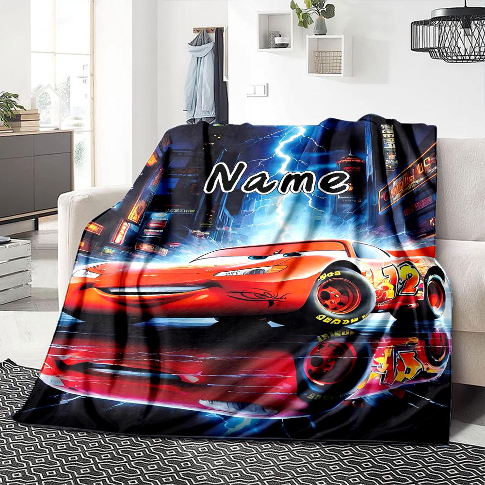 Custom Name McQueen's Race Day blanket for Couch & Bed, Plush Cozy Fuzzy Blanket Super Soft & Warm Blankets for Fall and Winter. 0908470