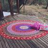 Round Tapestry Beach Towel Luxury Round Blanket Bohemian Wall Hanging Round Towel Tapestry Yoga Mats Tapestry Indian Mandala Tapestry