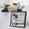 Pet Memorial Pictures Frame for Loss of Dog Cats 9x9Inch Desktops Wooden Photo Frame with Collar Clip Sympathy Gift