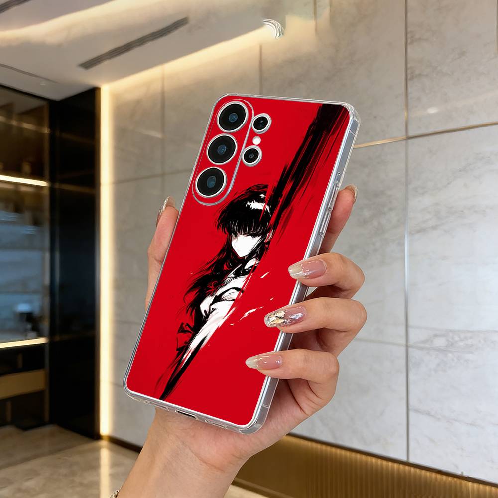 Чехол для телефона 'Полудемон -нуяша' для Samsung S25, S24, S21, S22, S23, S30, Ultra, S20, Plus, Fe, Lite, Прозрачная крышка