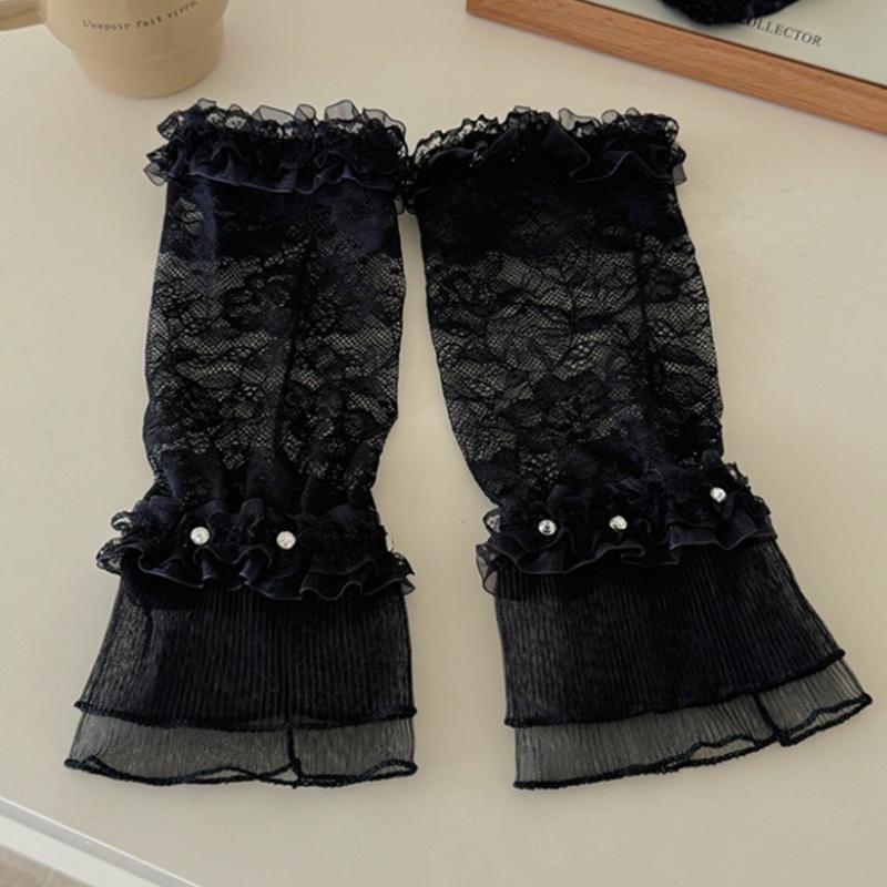 1 пара манжет из белого кружева в европейском женственном стиле, декоративный воротник-стойка, аксессуары для женской одежды, декоративные рукава для свадебного платья