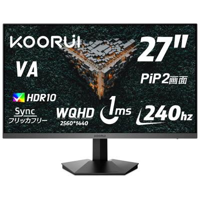 Игровой монитор KOORUI 240 Гц ПК-монитор 27 дюймов WQHD 1 мс дисплей игровой монитор PIP адаптивная синхронизация совместимость HDMIX2 DP VESA Eye Care GN05 G-SYN
