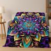 Rainbow Mandala Flower Chakras Yoga Bohemia Art Flannel Blanket,Cozy Soft Throw Blanket for Home Bedroom Bed Sofa Cover  Gift