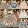 Vintage Persian Turkey Style Red Blue Print Carpet Living Room Rug Bedroom Floor Mat Soft Kitchen Table Hallway Decor Runner