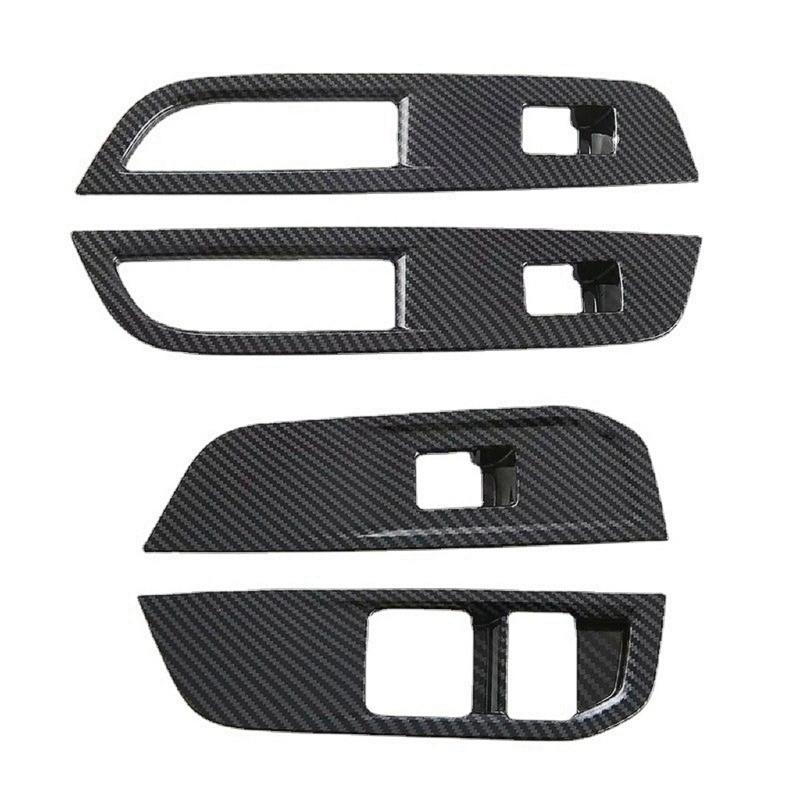 Compatible For MG4 EVMulan 2022-2024 Car Window Control Lift Switchs Panel Cover Trim Decoration ABS Carbon FiberDurable