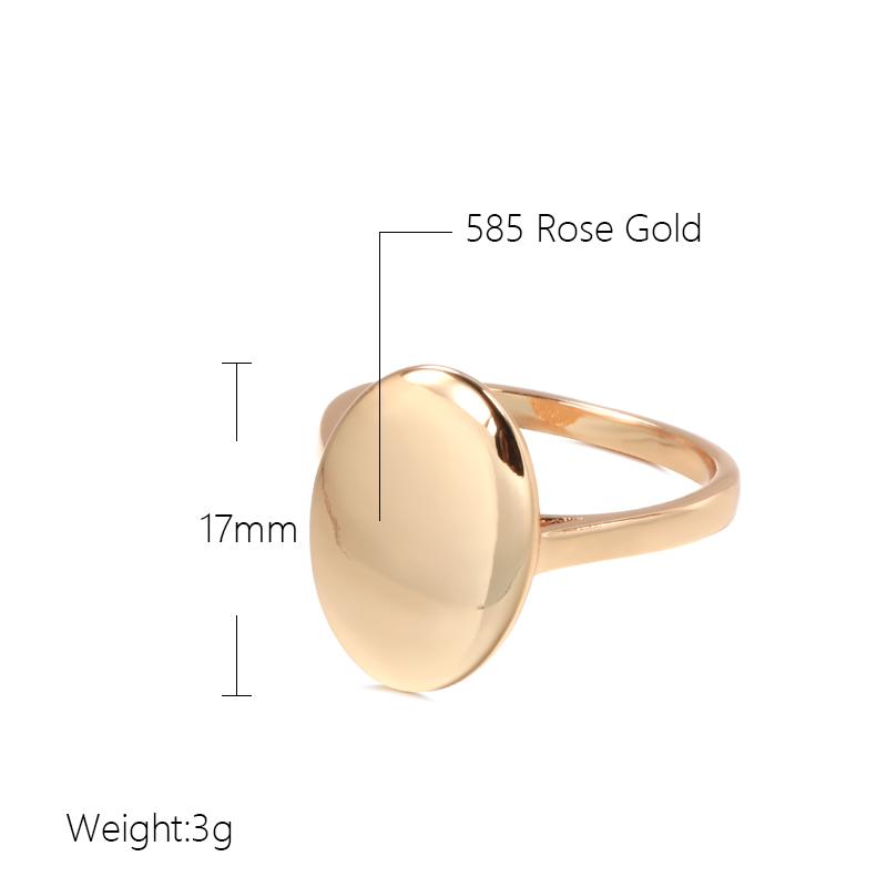 For Fashion Ring Glossy Women Rose Gold Simple Oval Lucky Ring High Quality Daily Fine Jewelry