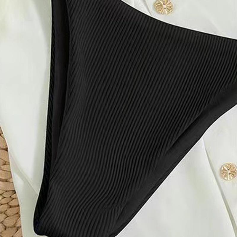 Женский сексуальный купальник бикини с халтером, однотонный - двухкомпонентный для отпуска