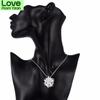 Lekani 925 Sterling Silver Lotus Necklaces &Pendants For Women Elegant Flower Short Necklace Sterling Silver Fine Jewelry Bijou