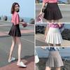 Leated Skirt Short Skirt  Spring And Autumn New Skirt A-line Skirt High Waist And Slim Black And White Short Skirt With Exposure Prevention