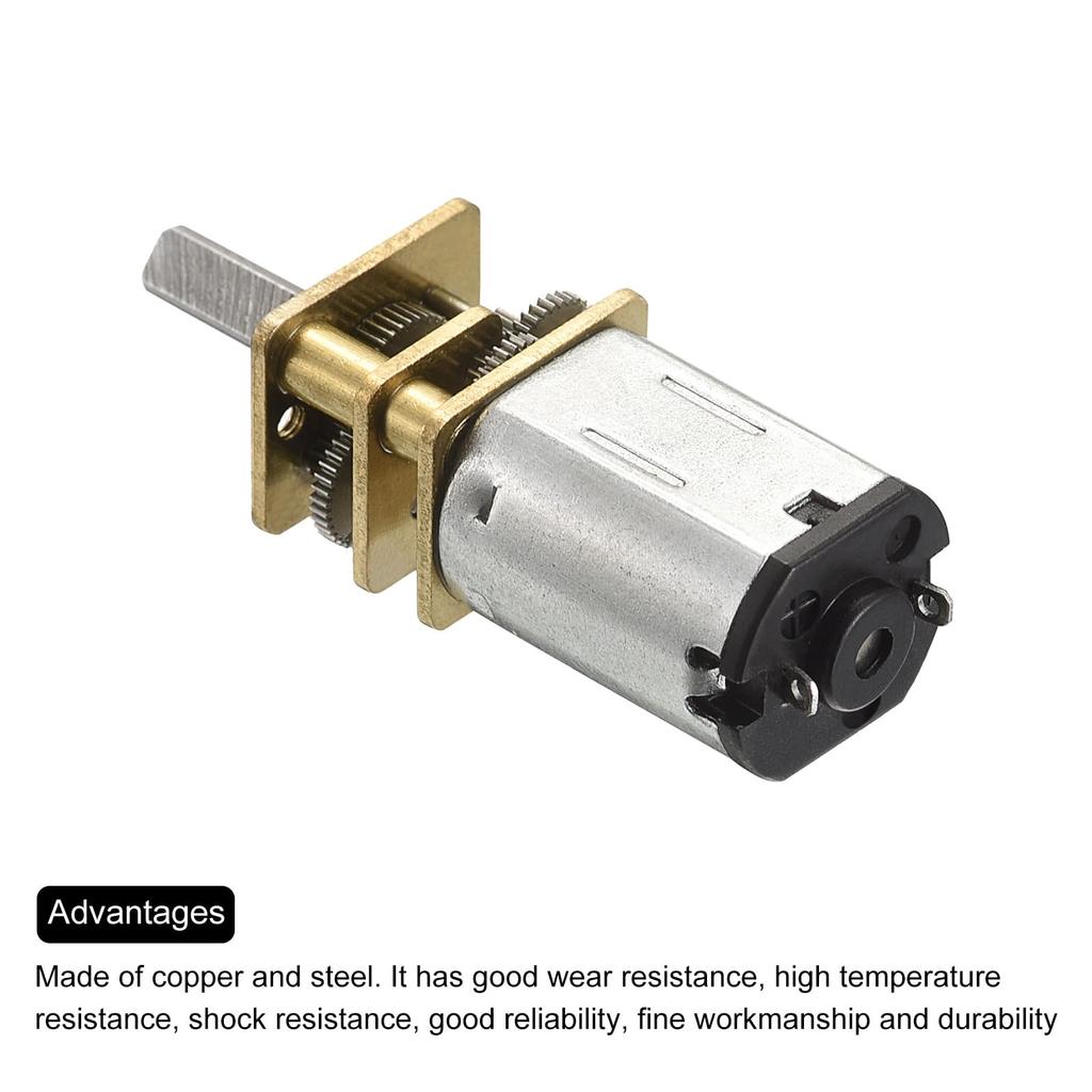 Rebower Micro Reduction Gear Motor with Full Metal Gearbox, 150RPM DC 6V for DIY RC Aircraft and Model Cars, 2 Pieces