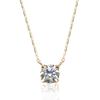 PLUSTER Diamond Necklace In Yellow Gold with a Setting Natural and a 40cm K10 Chain Box A Popular Gift for Day or Women's 4-Prong (0.15ct Diamond)