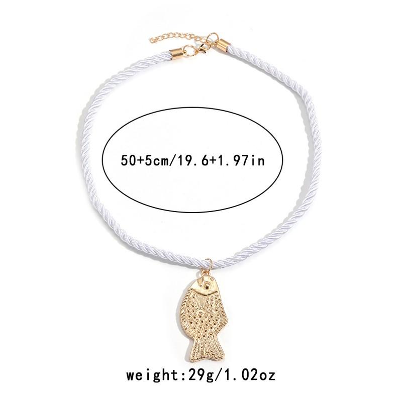 Elegant Fish Pendant Necklace Women Zinc Alloy Chain Minimalist Trendy Jewelry