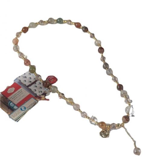 ·Natural Crystal Rutilated Quartz Double-Layer Bracelet/Necklace made of natural crystal stones, sweet and fresh style bracelet