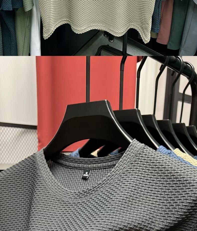 Футболка мужская Ice Silk Breathable Mesh с короткими рукавами 2024 года – ультратонкая, с круглым вырезом, летняя одежда