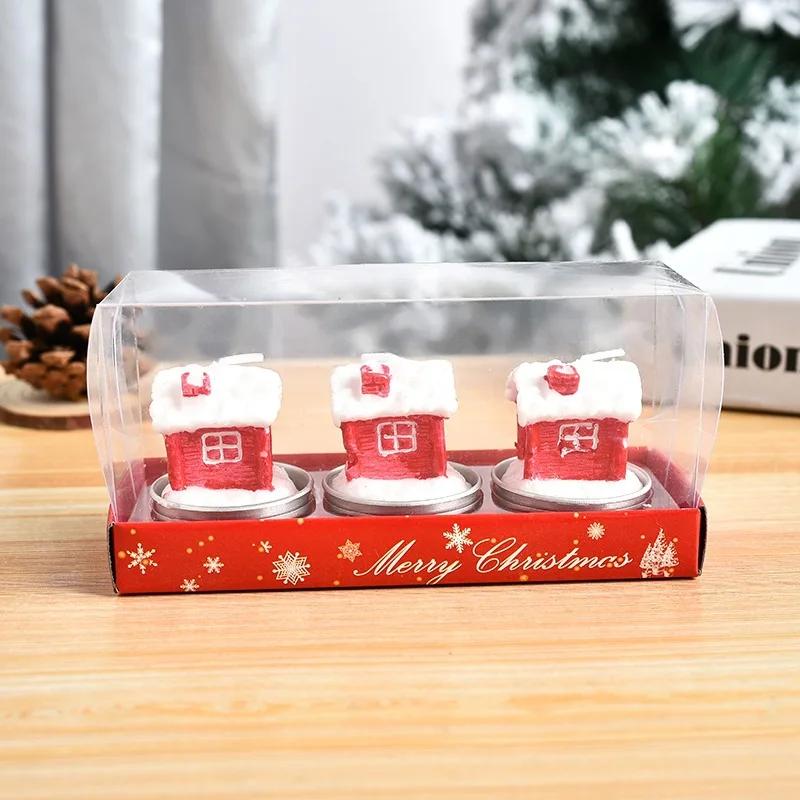 3pcs Creative Christmas Snowman Gingerbread Man Christmas Candle Aromatherapy Gift Set Home Decoration Handmade Birthday Gifts