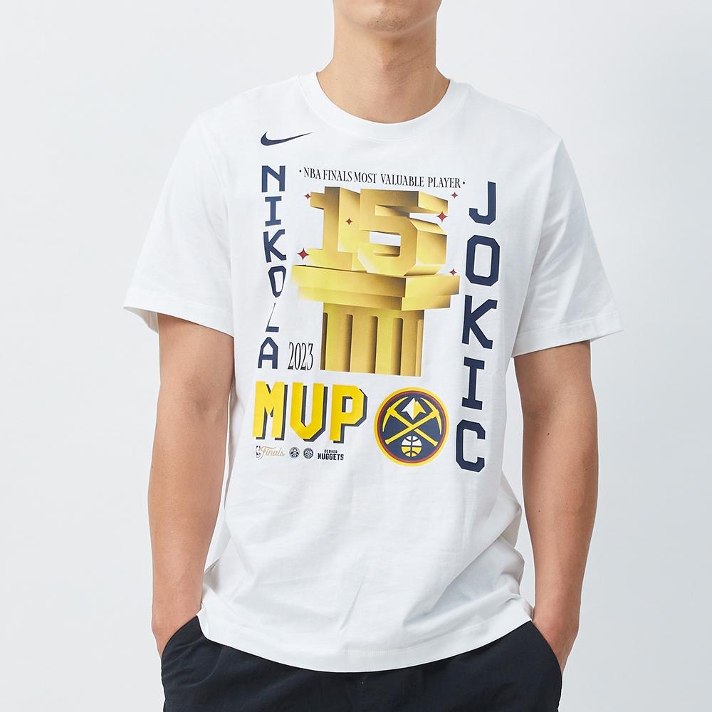 Nike Футболка с круглым вырезом и 3D цифрами и буквами для финала НБА, MVP Denver Nuggets, мужские топы, белые HF4399-100