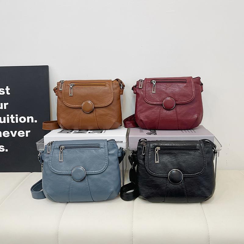 Женская маленькая квадратная сумка через плечо из мягкой кожи с отделениями для мамы