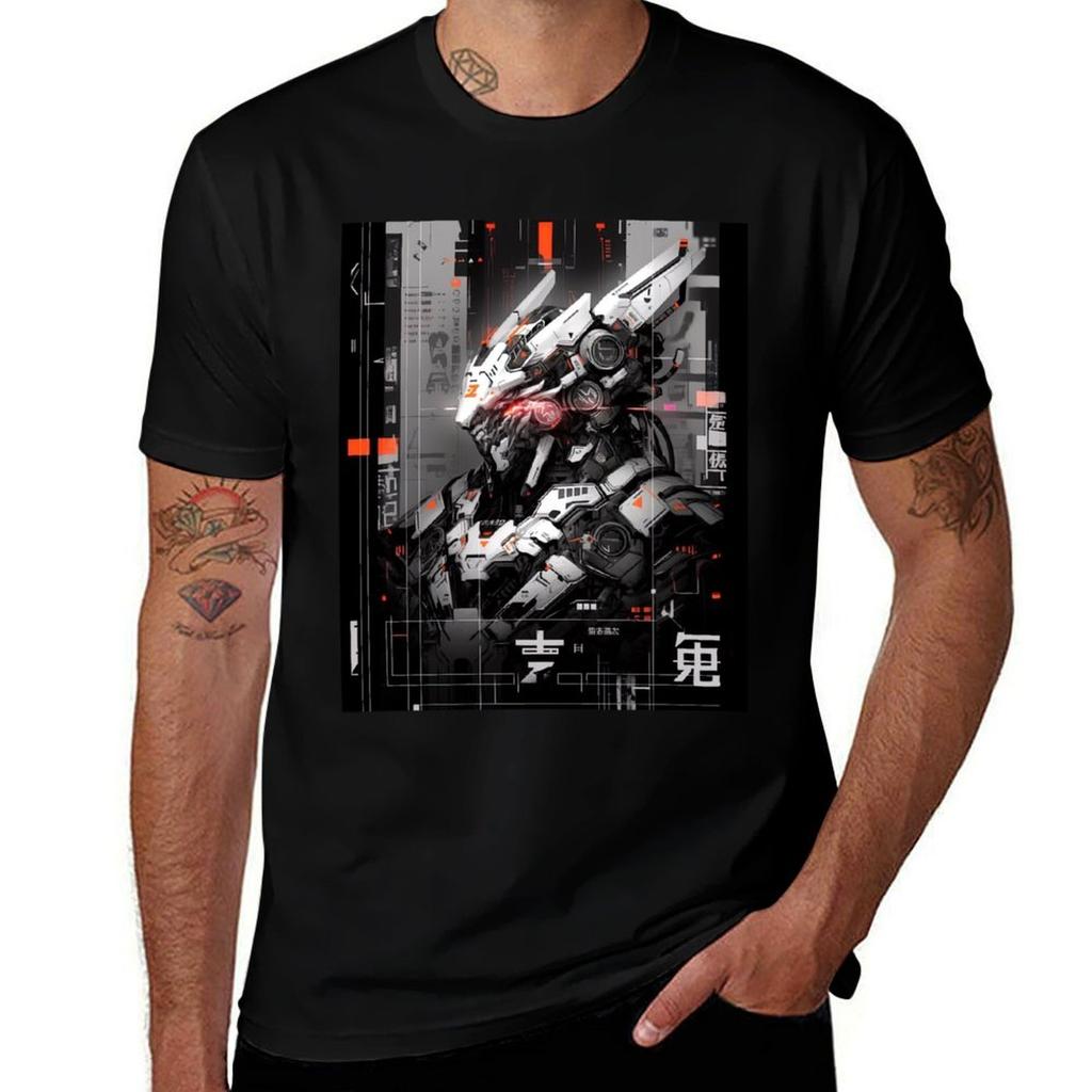 Меха Armored Core VI - Футболка с глитчем Рабочая Повседневная Футболка