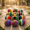 Colorful Crochet Footbag Sack Balls Soft Textured Beanbags for Kids Hand-Eye Coordination Outdoor Group Games Party Favors Kindergarten Sports