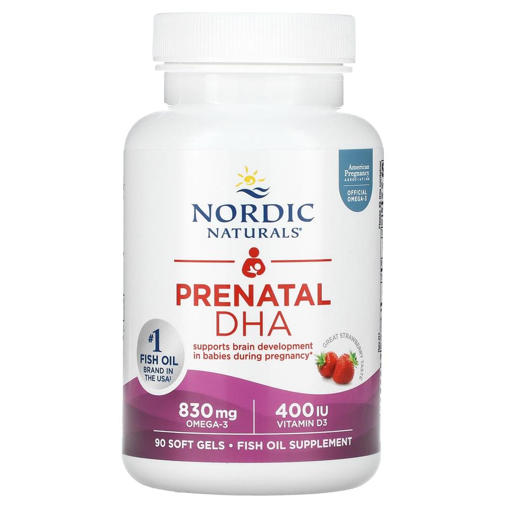 Nordic Naturals DHA для беременных, со вкусом клубники, 90 мягких капсул