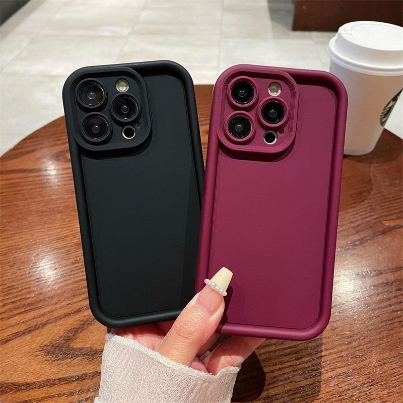 Модный Бампер для Телефона Конфетного Цвета Для iPhone 16 15 14 13 12 17 Pro Max Plus Стильный Утолщенный Ударопрочный Мягкий Защитный Чехол